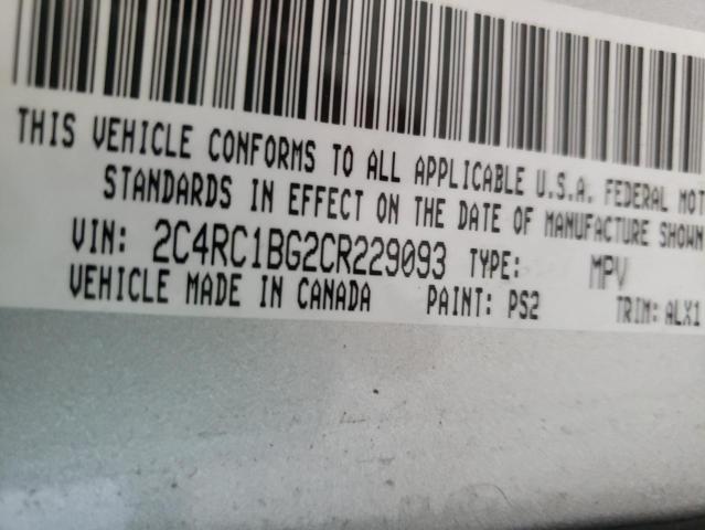 Photo 9 VIN: 2C4RC1BG2CR229093 - CHRYSLER TOWN &AMP COU 