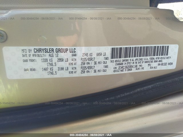 Photo 8 VIN: 2C4RC1BG2DR541108 - CHRYSLER TOWN & COUNTRY 