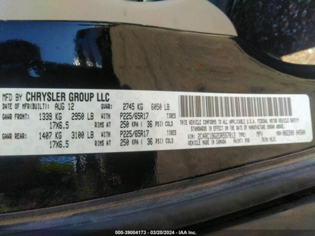 Photo 8 VIN: 2C4RC1BG2DR557812 - CHRYSLER TOWN & COUNTRY 