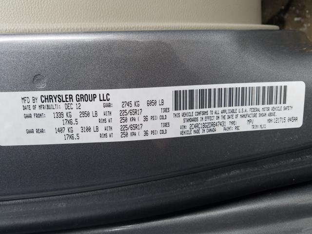 Photo 9 VIN: 2C4RC1BG2DR647431 - CHRYSLER TOWN &AMP COU 