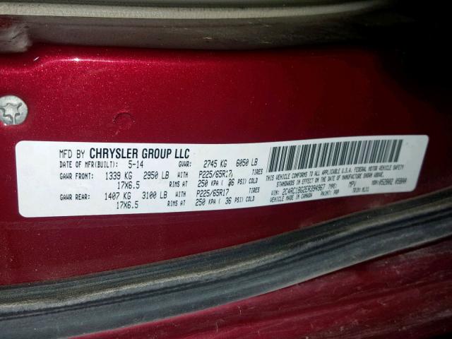 Photo 9 VIN: 2C4RC1BG2ER394967 - CHRYSLER MINIVAN 