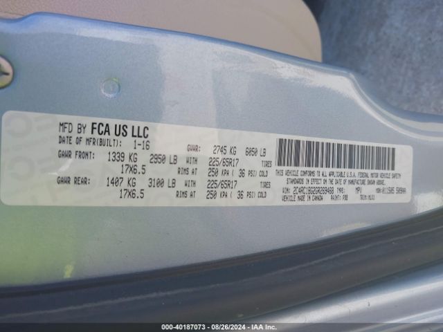 Photo 8 VIN: 2C4RC1BG2GR269468 - CHRYSLER TOWN AND COUNTRY 