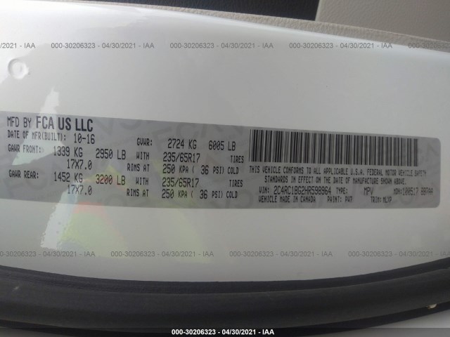 Photo 8 VIN: 2C4RC1BG2HR598964 - CHRYSLER PACIFICA 