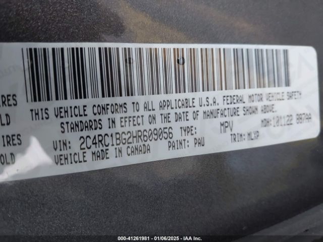 Photo 8 VIN: 2C4RC1BG2HR609056 - CHRYSLER PACIFICA 