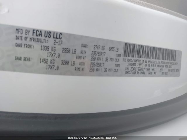 Photo 8 VIN: 2C4RC1BG2HR711909 - CHRYSLER PACIFICA 