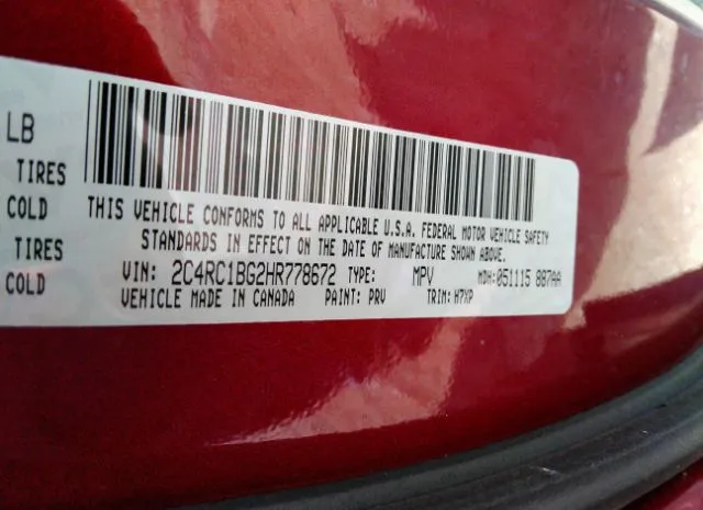 Photo 8 VIN: 2C4RC1BG2HR778672 - CHRYSLER PACIFICA 