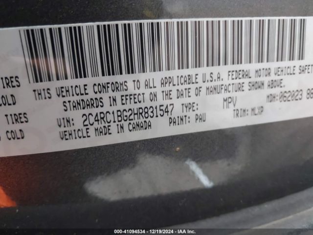 Photo 8 VIN: 2C4RC1BG2HR831547 - CHRYSLER PACIFICA 