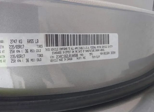 Photo 8 VIN: 2C4RC1BG2JR100588 - CHRYSLER PACIFICA 