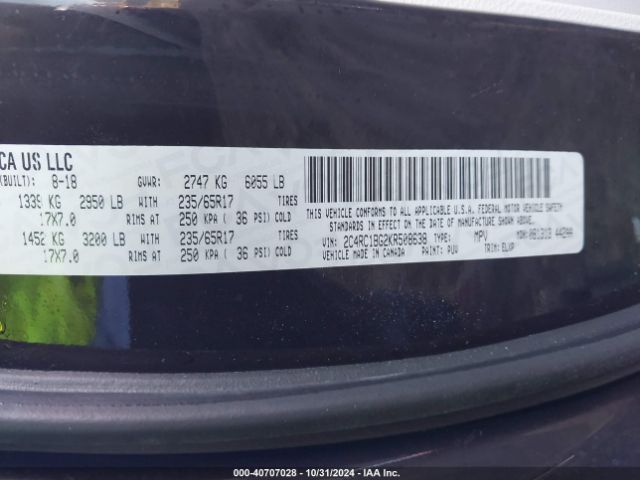 Photo 8 VIN: 2C4RC1BG2KR508638 - CHRYSLER PACIFICA 