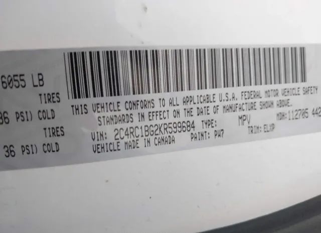 Photo 8 VIN: 2C4RC1BG2KR599684 - CHRYSLER PACIFICA 