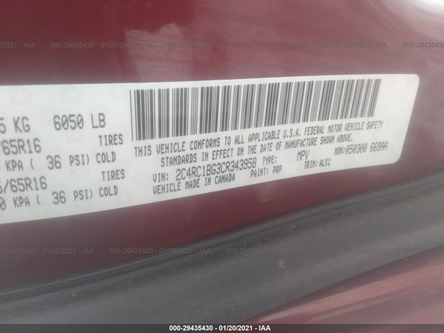 Photo 8 VIN: 2C4RC1BG3CR343958 - CHRYSLER TOWN & COUNTRY 