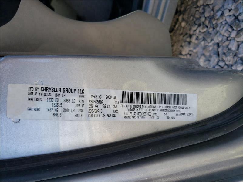 Photo 9 VIN: 2C4RC1BG3CR353339 - CHRYSLER TOWN &AMP COU 