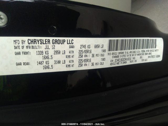 Photo 8 VIN: 2C4RC1BG3CR410316 - CHRYSLER TOWN & COUNTRY 