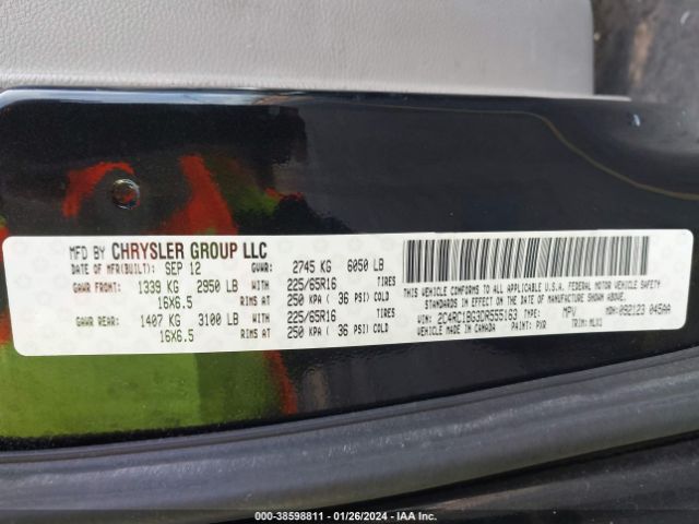 Photo 8 VIN: 2C4RC1BG3DR555163 - CHRYSLER TOWN & COUNTRY 