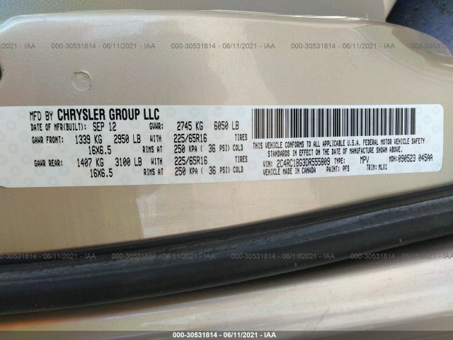 Photo 8 VIN: 2C4RC1BG3DR555809 - CHRYSLER TOWN & COUNTRY 