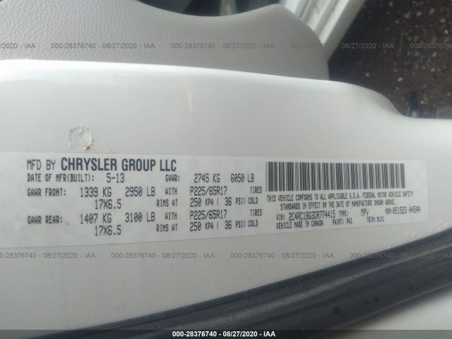 Photo 8 VIN: 2C4RC1BG3DR774415 - CHRYSLER TOWN & COUNTRY 