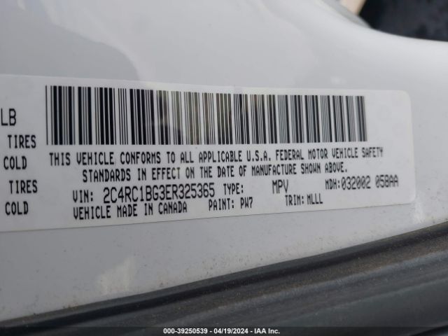 Photo 8 VIN: 2C4RC1BG3ER325365 - CHRYSLER TOWN & COUNTRY 