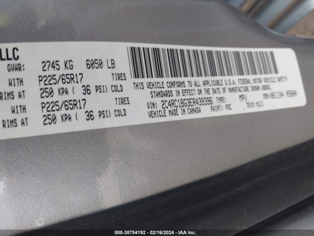 Photo 8 VIN: 2C4RC1BG3ER439396 - CHRYSLER TOWN & COUNTRY 