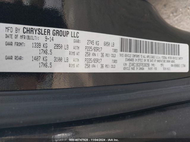 Photo 8 VIN: 2C4RC1BG3FR538298 - CHRYSLER TOWN AND COUNTRY 