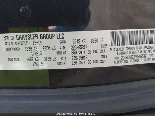 Photo 8 VIN: 2C4RC1BG3FR596542 - CHRYSLER TOWN & COUNTRY 