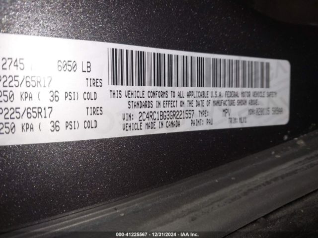 Photo 8 VIN: 2C4RC1BG3GR221557 - CHRYSLER TOWN AND COUNTRY 