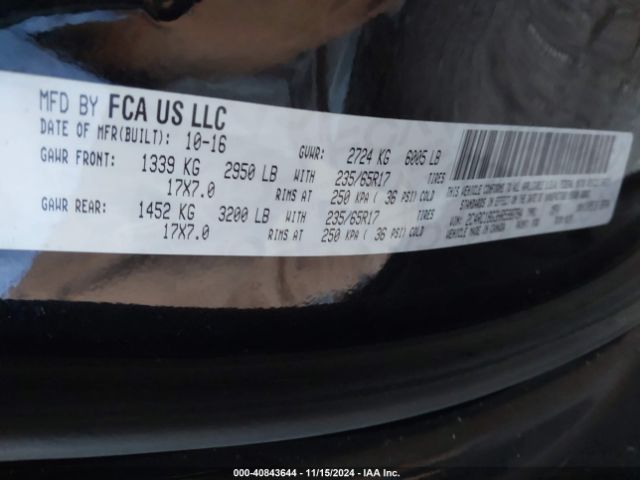 Photo 8 VIN: 2C4RC1BG3HR598794 - CHRYSLER PACIFICA 