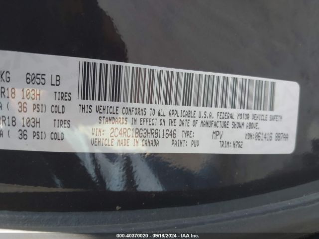 Photo 8 VIN: 2C4RC1BG3HR811646 - CHRYSLER PACIFICA 