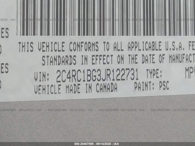 Photo 8 VIN: 2C4RC1BG3JR122731 - CHRYSLER PACIFICA 