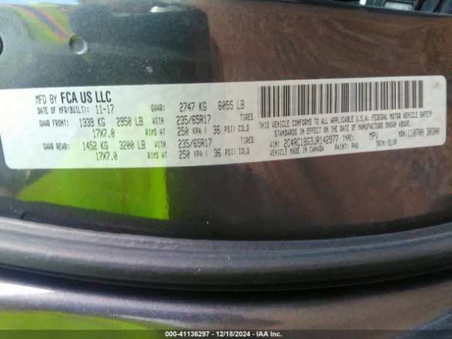 Photo 8 VIN: 2C4RC1BG3JR142977 - CHRYSLER PACIFICA 