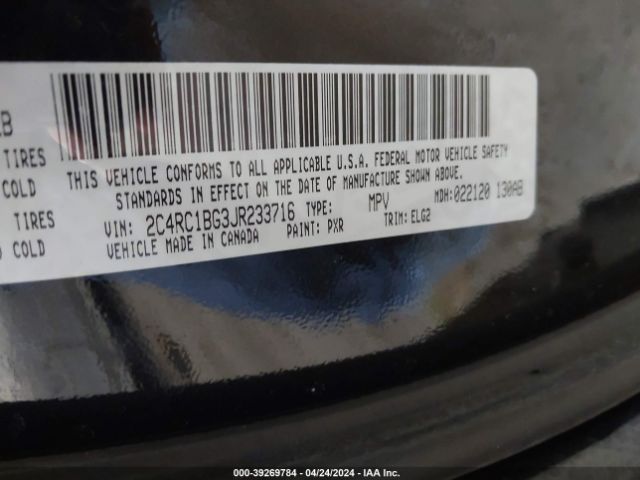 Photo 8 VIN: 2C4RC1BG3JR233716 - CHRYSLER PACIFICA 