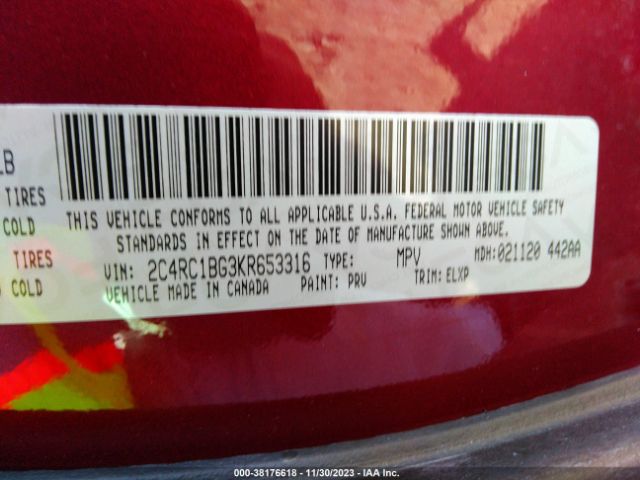 Photo 8 VIN: 2C4RC1BG3KR653316 - CHRYSLER PACIFICA 