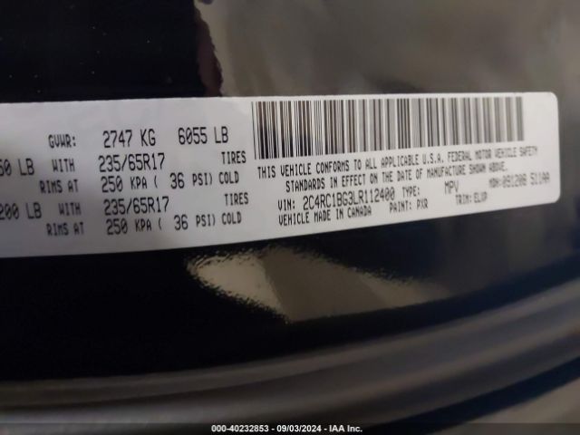 Photo 8 VIN: 2C4RC1BG3LR112400 - CHRYSLER PACIFICA 