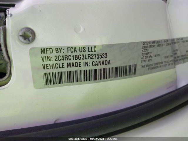 Photo 8 VIN: 2C4RC1BG3LR275533 - CHRYSLER PACIFICA 