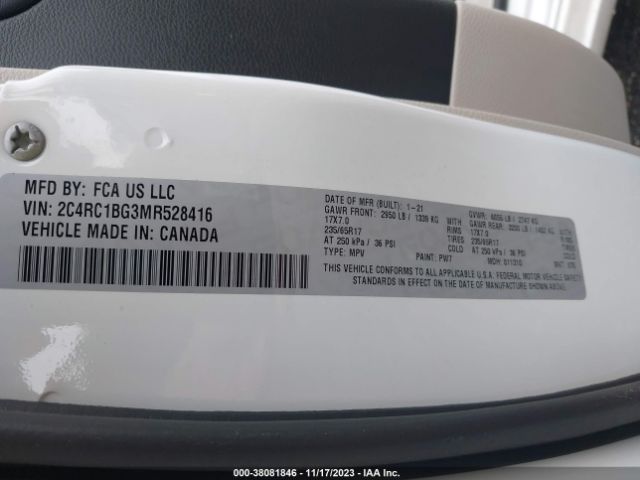 Photo 8 VIN: 2C4RC1BG3MR528416 - CHRYSLER PACIFICA 