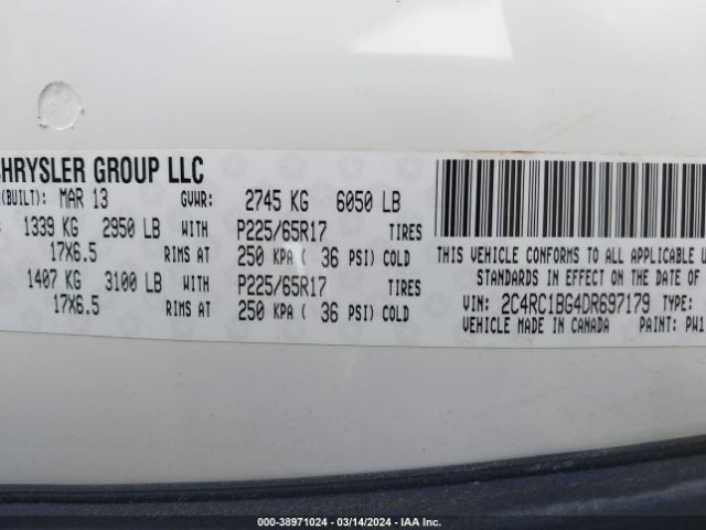 Photo 8 VIN: 2C4RC1BG4DR697179 - CHRYSLER TOWN & COUNTRY 