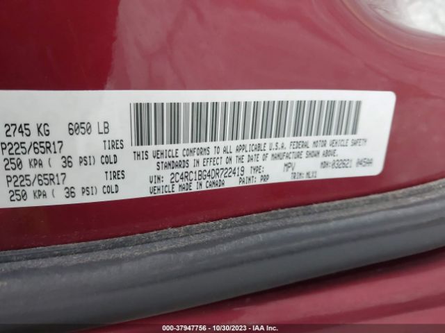 Photo 8 VIN: 2C4RC1BG4DR722419 - CHRYSLER TOWN & COUNTRY 