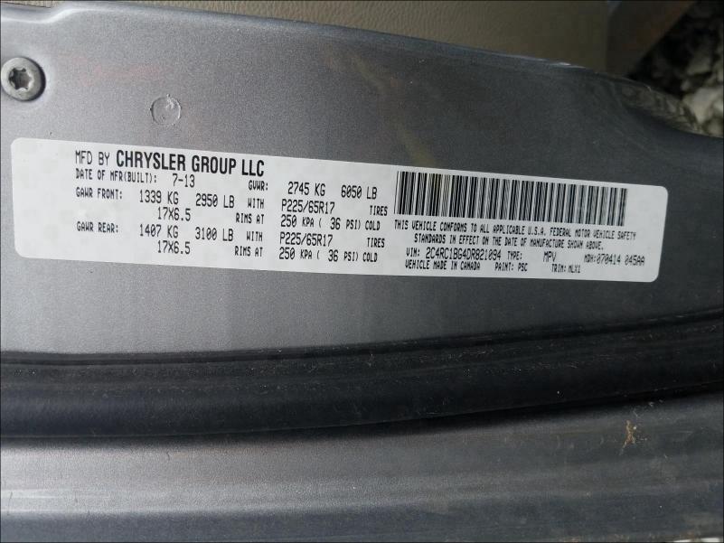 Photo 9 VIN: 2C4RC1BG4DR821094 - CHRYSLER TOWN & COU 