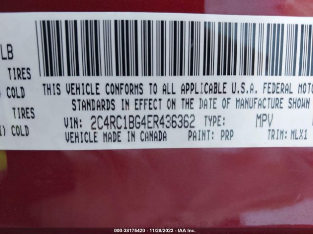 Photo 8 VIN: 2C4RC1BG4ER436362 - CHRYSLER TOWN & COUNTRY 