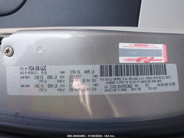 Photo 8 VIN: 2C4RC1BG4HR523862 - CHRYSLER PACIFICA 