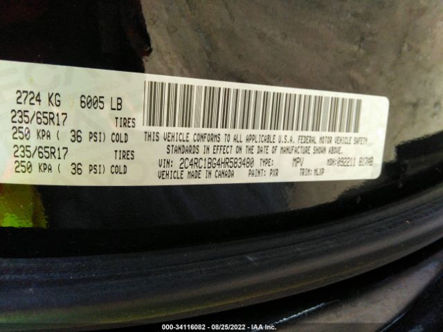 Photo 8 VIN: 2C4RC1BG4HR583480 - CHRYSLER PACIFICA 