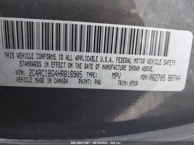 Photo 8 VIN: 2C4RC1BG4HR816905 - CHRYSLER PACIFICA 