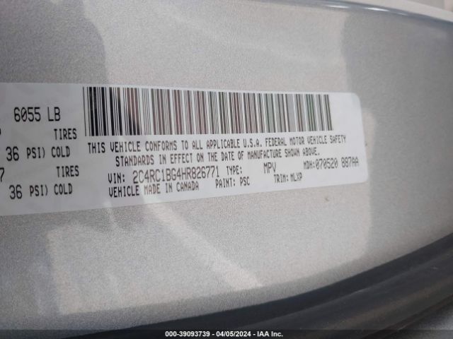 Photo 8 VIN: 2C4RC1BG4HR826771 - CHRYSLER PACIFICA 