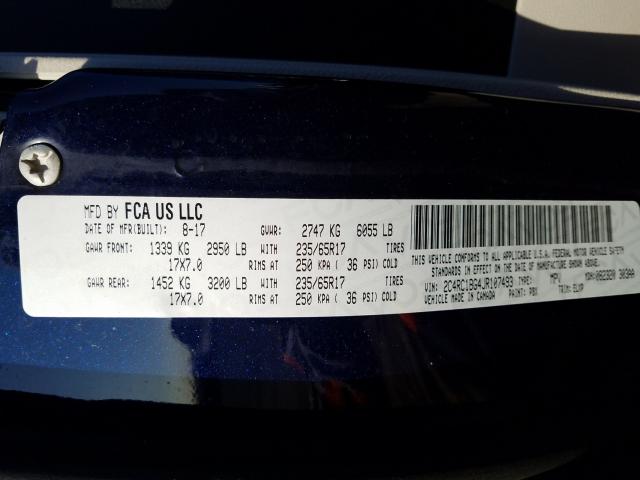 Photo 9 VIN: 2C4RC1BG4JR107493 - CHRYSLER PACIFICA T 