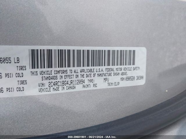 Photo 8 VIN: 2C4RC1BG4JR112094 - CHRYSLER PACIFICA 