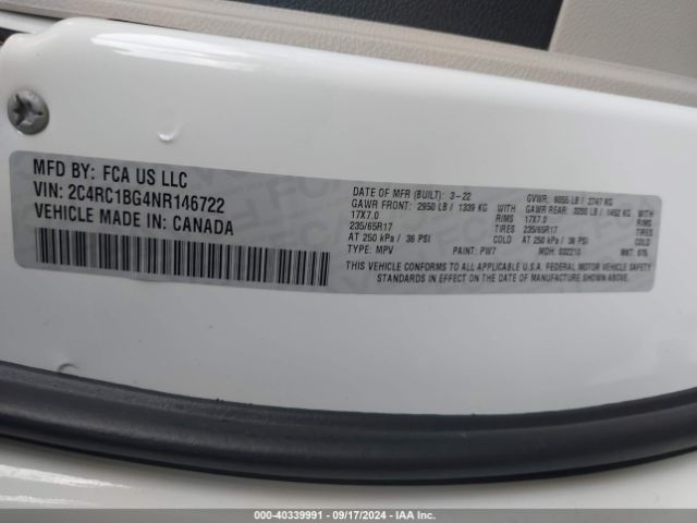 Photo 8 VIN: 2C4RC1BG4NR146722 - CHRYSLER PACIFICA 