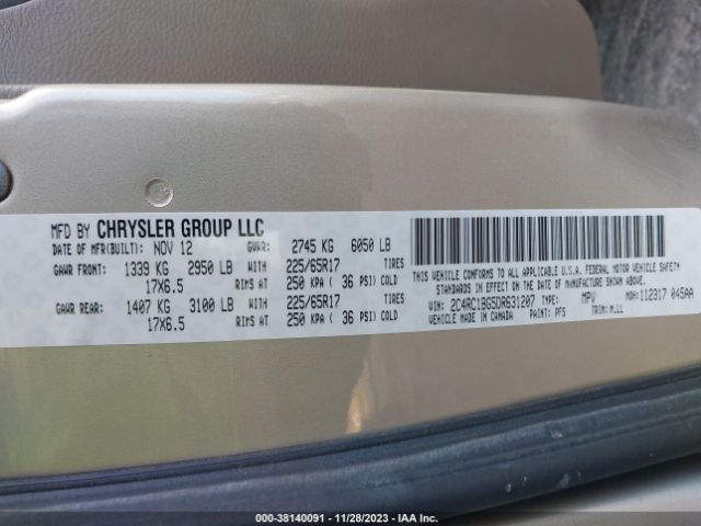 Photo 8 VIN: 2C4RC1BG5DR631207 - CHRYSLER TOWN & COUNTRY 