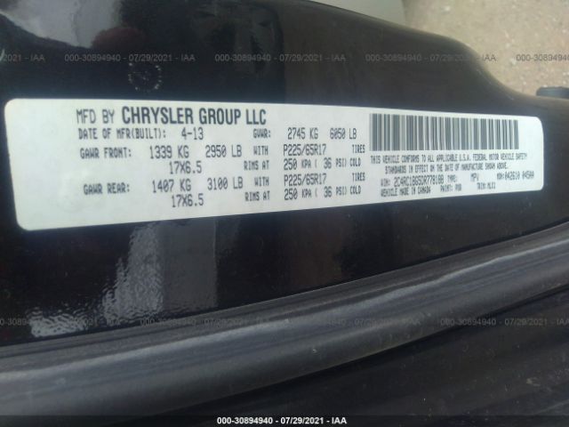 Photo 8 VIN: 2C4RC1BG5DR778188 - CHRYSLER TOWN & COUNTRY 