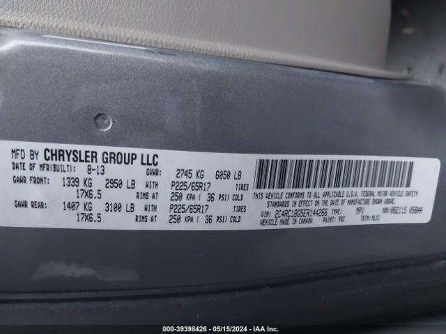 Photo 8 VIN: 2C4RC1BG5ER144266 - CHRYSLER TOWN & COUNTRY 