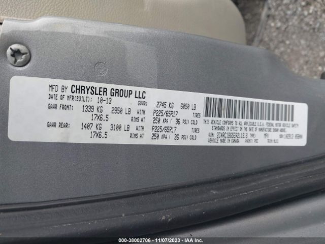 Photo 8 VIN: 2C4RC1BG5ER211318 - CHRYSLER TOWN & COUNTRY 