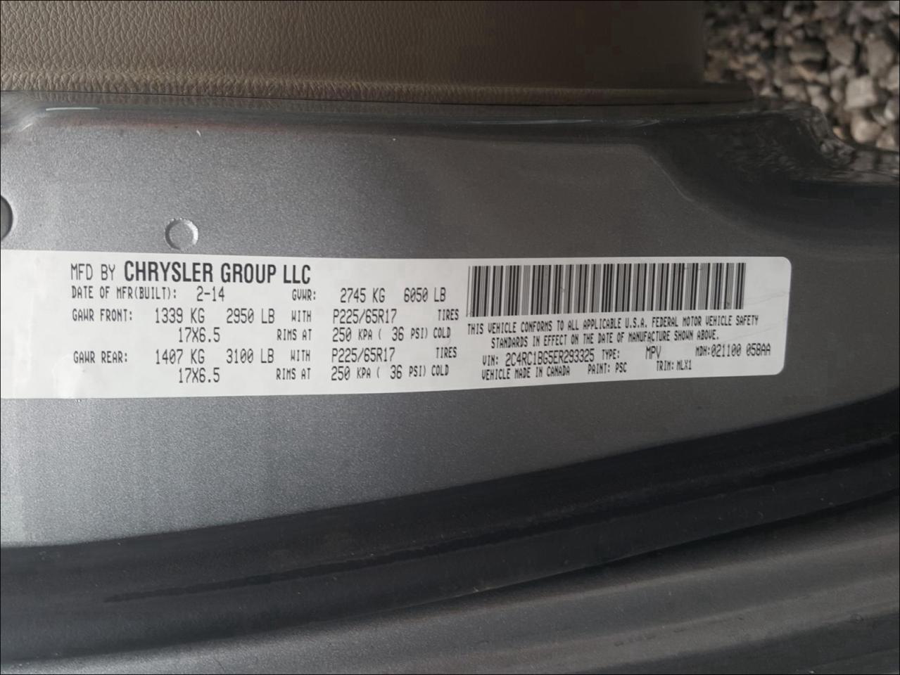 Photo 9 VIN: 2C4RC1BG5ER293325 - CHRYSLER TOWN &AMP COU 